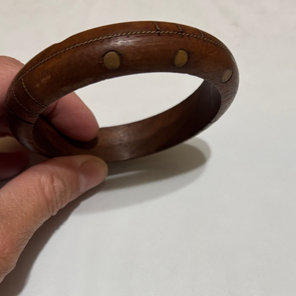 Brown Wooden Bangle Bracelet